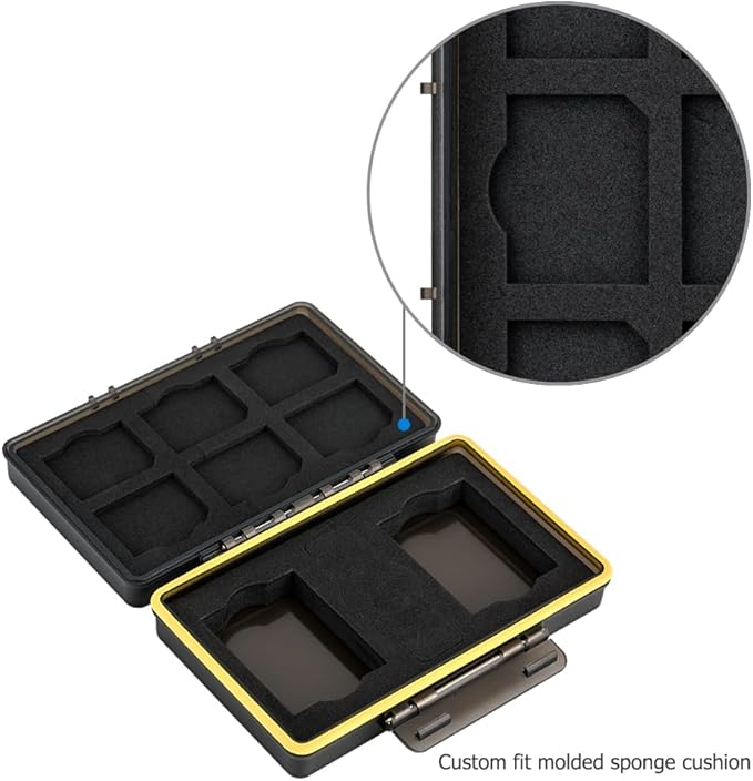 Fujifilm NP-W126 NP-W126S Camera Battery Memory Card Storage Case Holder for 6 SD Card + 2 Slots Battery, Fuji Camera Battery Box on X100VI X-T3 X-T30 X-T100 X100F X-A10 X-Pro2 X-Pro1 X-T2 X-T1 X-T20