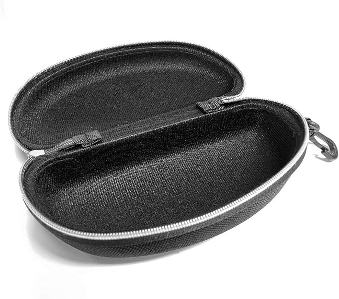 3 Pack Zipper Shell Eyeglasses and Sunglasses Case with Plastic Carabiner Hook