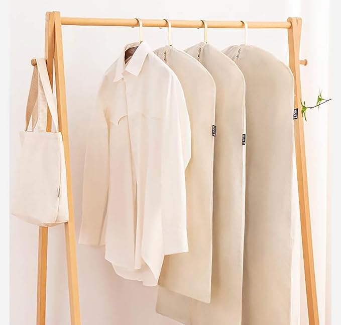 100% cotton canvas garment bags for closet storage and travel suit bags for clothes, coats, jackets, shirts, dresses suit garment cover for hanging clothes storage (24''x40''(2set))