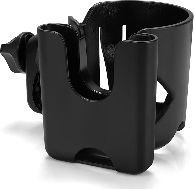 Accmor Stroller Cup Holder with Phone Holder, Universal Cup Holder for Walker Wheelchair Bike, 360° Rotatable Stroller Cup Holder Attachment Accessories for Walker, Wheelchair, Scooter
