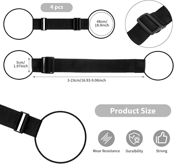 4 Pcs Luggage Straps, Strong Adjustable Luggage Connector Straps Luggages Strap for Add a Bag Bungees Multi-Purpose Travel Accessory Handle Handbag Backpack Spinner Carryon Travel