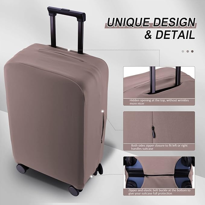 Travel Luggage Cover - Scratch-Resistant Fit 19-31 Inch, Khaki, L(26-27 inch)