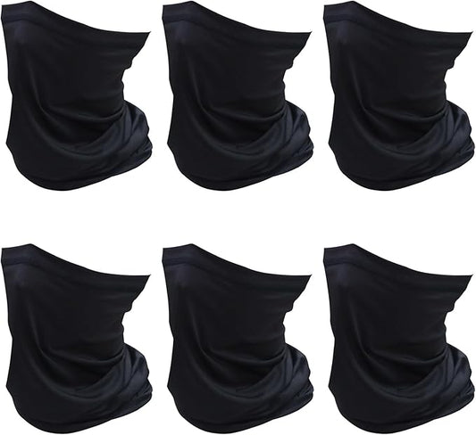 SHEVERCH 6 Pack Neck Gaiter Face Mask Sun Protection Cooling Bandana Face Cover Windproof Dustproof Neck Scarf