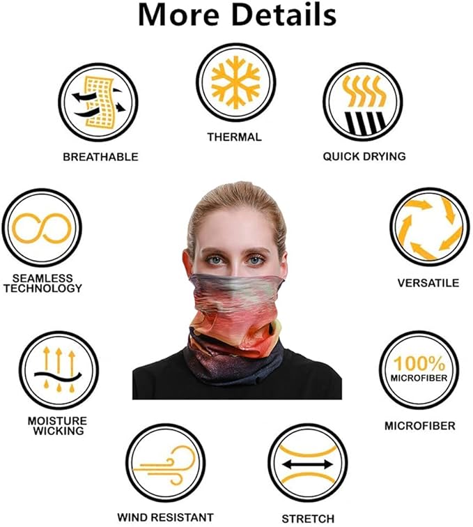 VANCROWN Headband Neck Gaiter Head Wrap Headwear Face Mask Magic Scarf Bandana for Men and Women