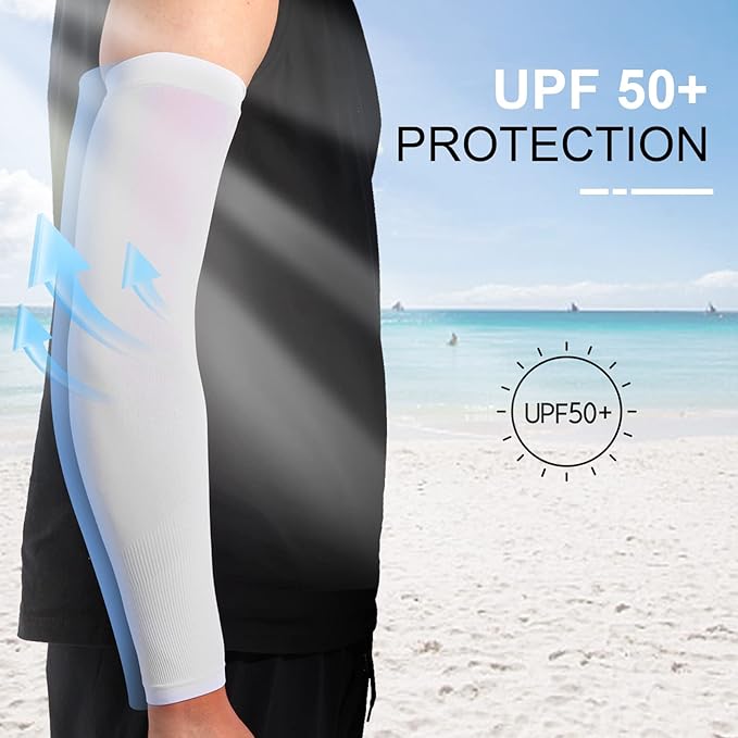 4-Pairs Arm Sleeves for Men and Women - Tattoo Cover Up - Cooling Sports Sleeve for Basketball Golf Football