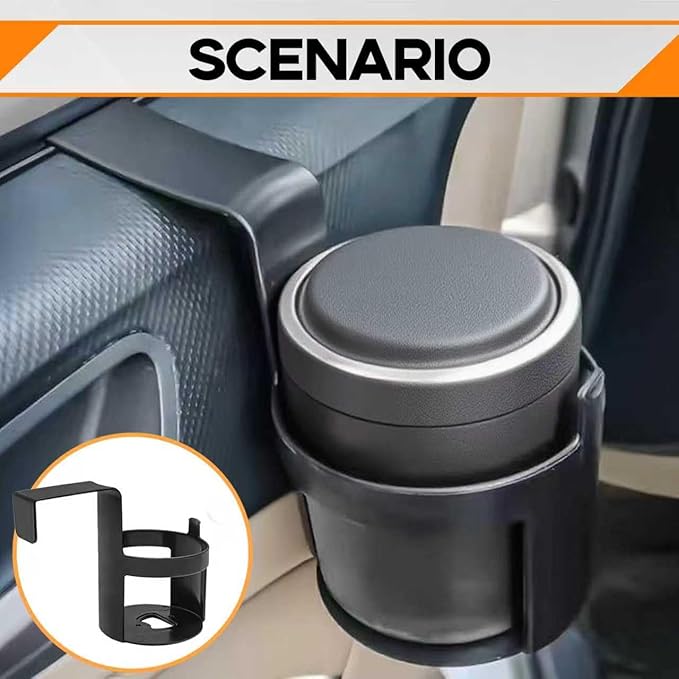 2-Pack Car Cup Holder, Waterproof and Durable, Portable Multifunction Automotive Cup Storage Accessories, Universal for Most Cars, Shockproof Scratchproof Side Window Seat Armrest Cup Holder (Black)