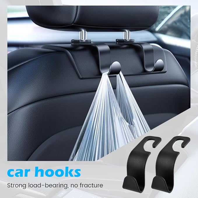 1 Pack Car Cup Holder Expander 2 in 1 Adapter with Expandable Base, Car-Seat Headrest Hook 4 Pack Hanger Storage Organizer fit Universal Vehicle Car Mugs in 2.2"-4.6" (10-46oz)