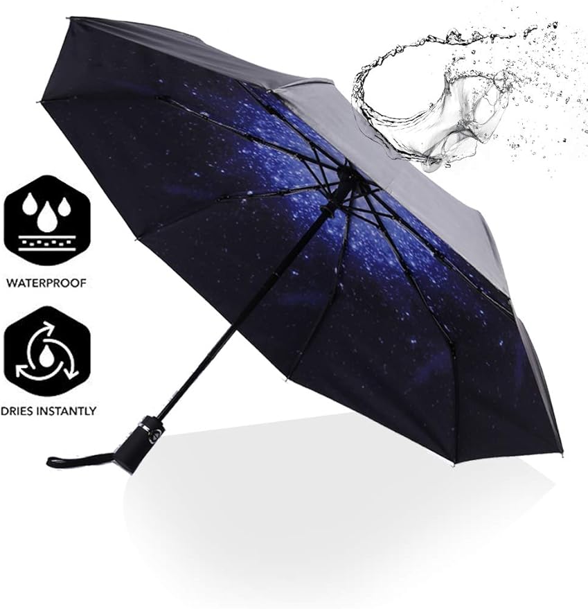 SY COMPACT Travel Umbrella for Rain, Windproof Automatic Compact Umbrella, UV Sun Protection, Lightweight Waterproof Travel Size for Backpack & Car, Factory Direct