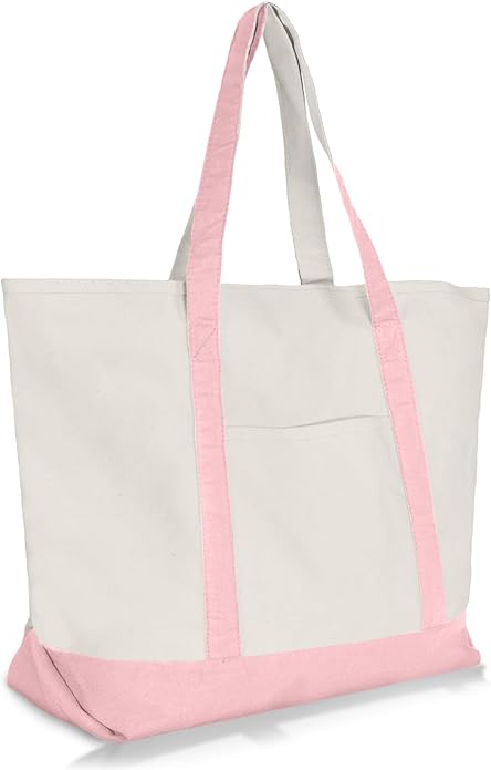 22" Heavy Duty Cotton Canvas Tote Bag (Zippered)