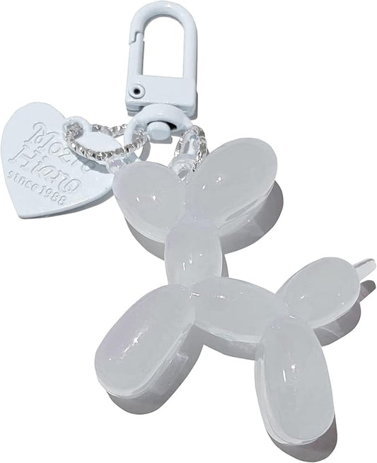 LAEKOU Jelly Balloon Dog Design Keychain for Women, Cute Girls Key Chain, Bag Charms Accessories for Car Purse Backpack