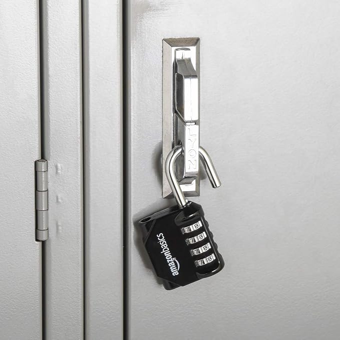 Amazon Basics 4-Digit Combination Lock, Black, 2-Pack