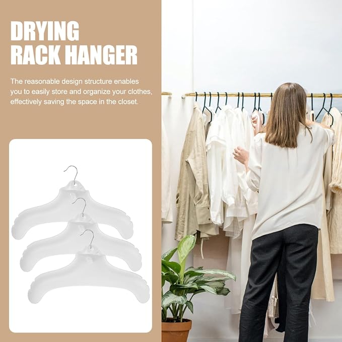 BESTOYARD Inflatable Clothes Hanger for Travel - Portable PVC Blow up Hanger for Drying Wet Clothes and Space-Saving Closet Organization Compact Folding Design 3 Pack