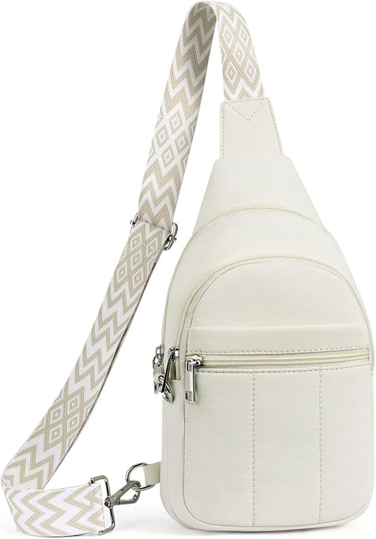 Small Sling Bag for Women, Puffer Crossbody Bag Anti Theft Travel RFID Purses Fanny Packs for Travel Hiking