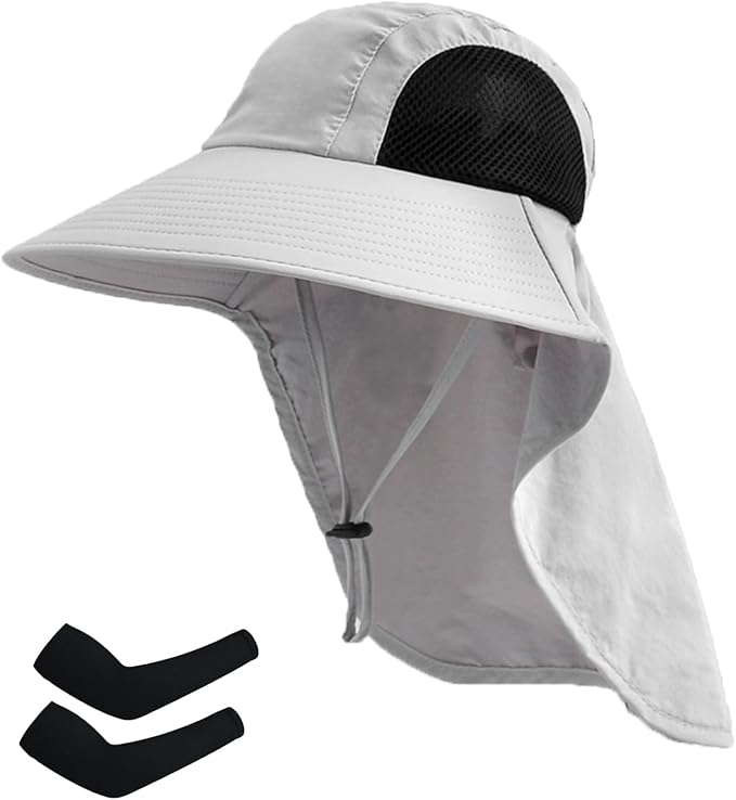 Sun Hat for Men Women with Neck Flap,UPF 50+ UV Protective Hiking Fishing Hats,Wide Brim Sun Hat for Women&Men