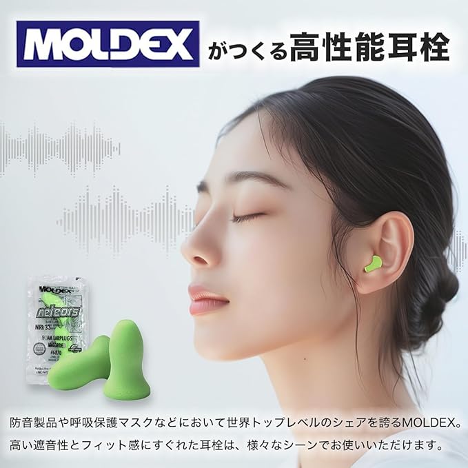 Moldex 6870 Disposable Uncorded Large Foam NRR 33dB Ear Plugs, 200-Pairs/Box