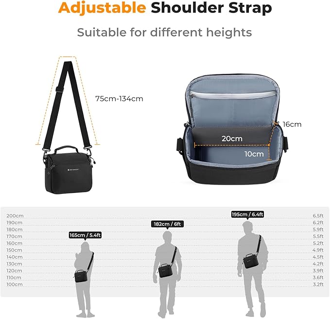K&F CONCEPT Camera Sling Bag Small Crossbody Camera Case DSLR/SLR/Cute Compact Shoulder Photography Bags for Photographers