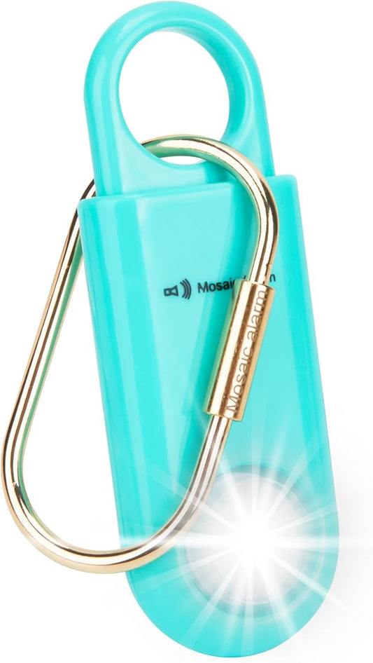 130dB Personal Safety Alarm Ultra Bright Strobe Light. Loud Sound SOS Emergency Alerts. Self Defense Keychain Siren for Women, Children, Night Runners, Hiking. Bear Alarm Deterrent. Aqua