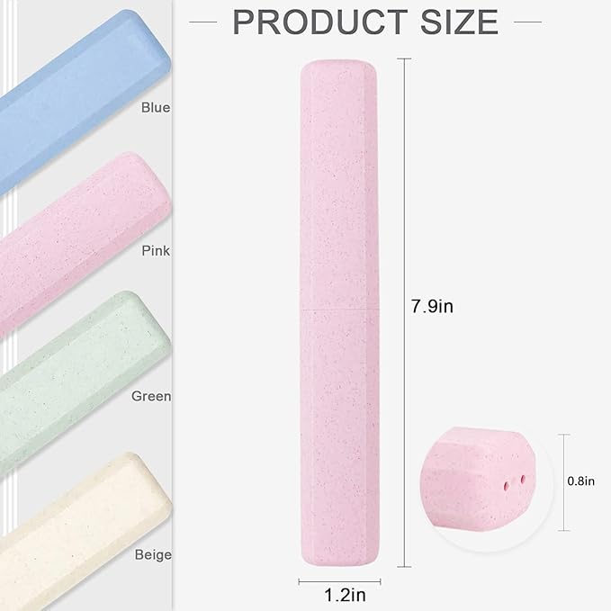 Mulbozy 4 Packs Portable Travel Toothbrush Case, Breathable Plastic Toothbrush Holder for Home, Travel, Business, Camping, School