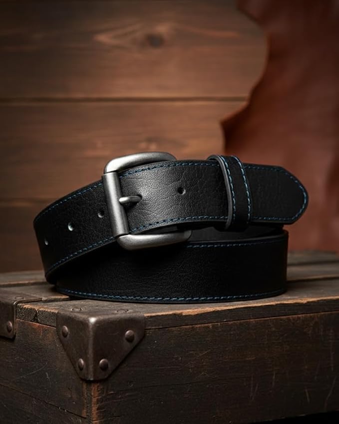 First Mfg Co - Mens Premium Leather Belt With Removable Buckle And Hidden Zipper Money Belt Daily Wear For Pants Perfect Fit