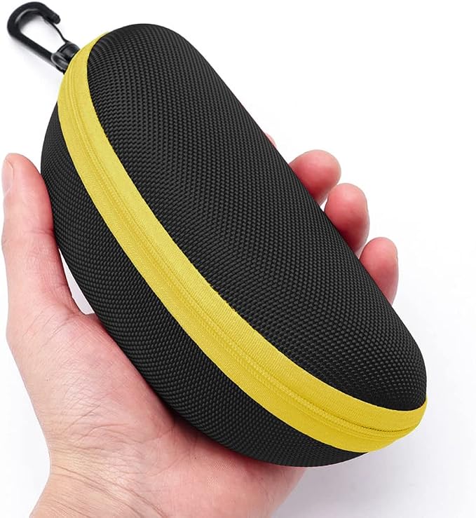 3pcs Zipper Hard Shell Sunglasses Case and Eyeglasses Case Portable Travel Glasses Case with Plastic Hook