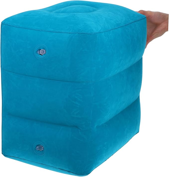 Gadpiparty Airplane Foot Rest Pillow Inflatable Leg Pillow Travel Essential Soft PVC Material Multi-use Footrest