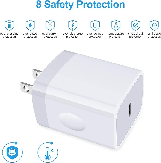 USB C Fast Charger,20W 2 Pack PD Charging Block Type C Wall Charger Power Adapter Base Box Compatible