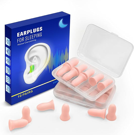 Ear Plugs for Sleeping Noise Cancelling - 40dB Ear Plugs for Noise Reduction - Calmer Earplugs for Concert Sleep Travel Study Work - Hearing Protection Sound Blocking-10 Pairs Pink