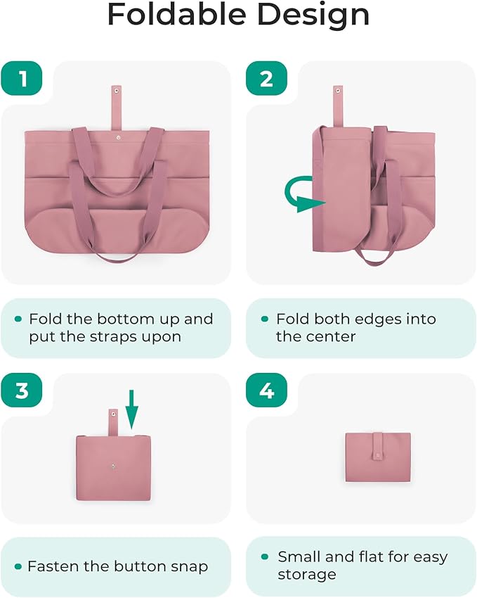 BAGSMART Tote Bag for Women, Foldable Tote Bag With Zipper Travel Shoulder Bag Handbag for Work