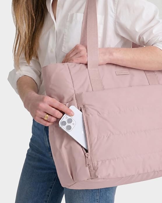 NISHEL Travel Puffy Tote Bag For Women, Ultra-Lightweight Large Tote Purse For Office Day And a Short Weekend Getaway