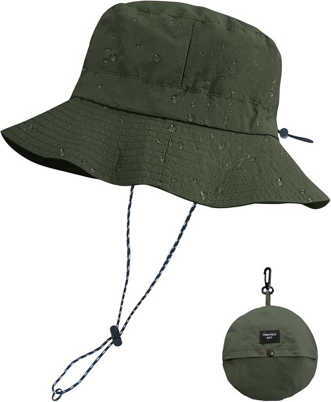 PFFY Packable Sun Bucket Hat for Men Women Outdoor UV Protection Sun Hats Waterproof Lightweight Hiking Outdoor Cap