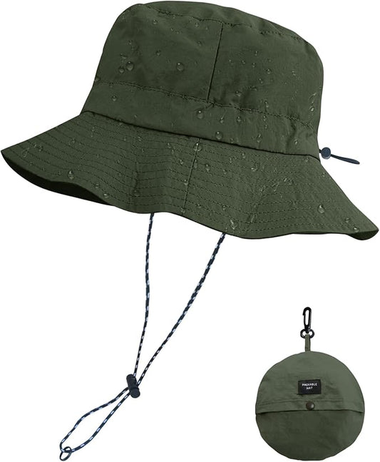 PFFY Packable Sun Bucket Hat for Men Women Outdoor UV Protection Sun Hats Waterproof Lightweight Hiking Outdoor Cap