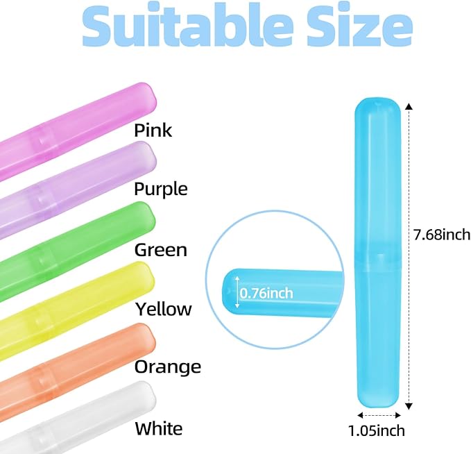 21 Pcs Travel Toothbrush Holder Plastic Toothbrush Case Breathable Portable Toothbrush Container Storage Dust-Proof Toothbrush Holders for Travel Home Camping School Business (7 Colors)