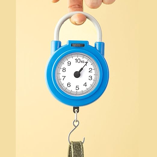 Handheld Scale, Small Food Weighing Scale 22lb Load Capacity High Accuracy Portable Kitchen Spring Scale for Household (Blue)