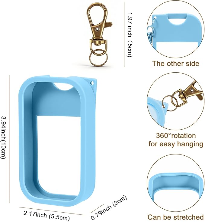 5 Pack Hand Sanitizer Spray Case with Keychain Compatible with Touch-land, Silicone Hand Sanitizer Case Holder for Touch-land Mist Case 1FL OZ