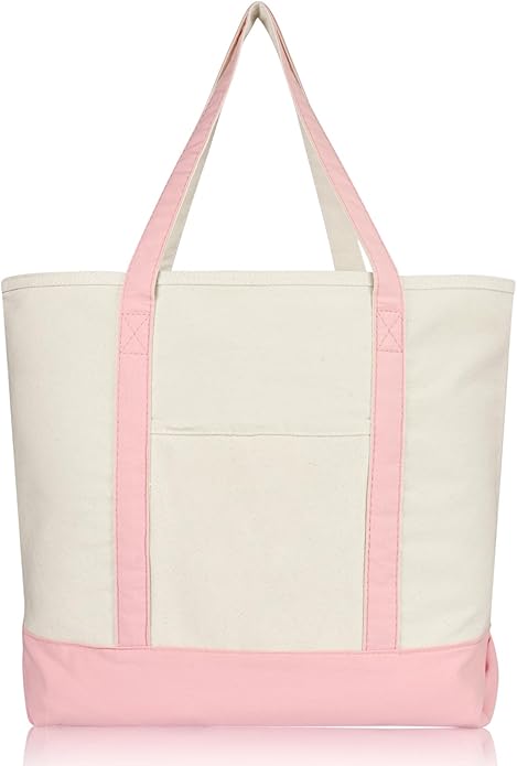 22" Heavy Duty Cotton Canvas Tote Bag (Zippered)