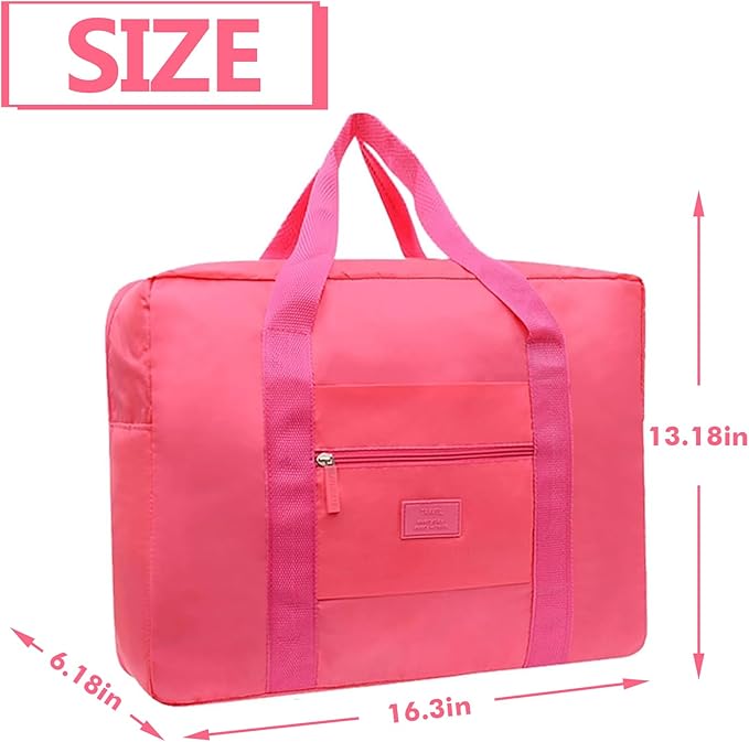Travel Duffel Bag 2 PCS Carry on Luggage Bag Foldable Travel Tote Bag Waterproof Sports Gym Bag Lightweight Large Weekender Overnight Bag for Women and Men (Blue+Red)