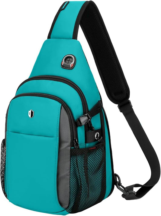 Expandable Sling Bag for Women, Turquoise Anti-Theft Crossbody Bag with Water Bottle Pocket, Summer Travel Essentials for Beach, Theme Park & College, Compatible with 11 inch iPad, Switch 2