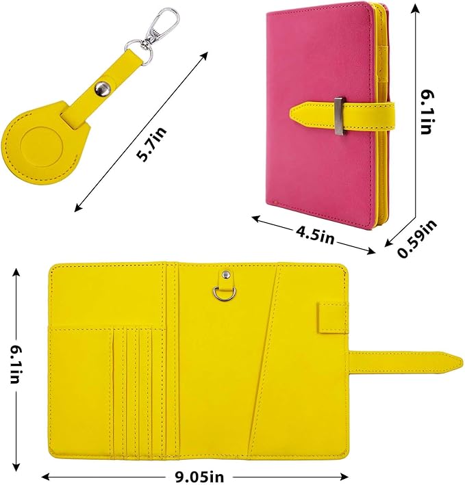 Passport wallets, Mulit-purpose RFID Blocking Passport Holder AirTag Wallet, Travel Wallet（Pink）