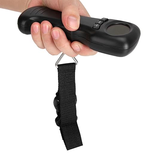 Portable Luggage Scale Travel Digital, 50kg/110lb Suitcase Scale, ABS Hanging Scale, Black Luggage Weight Scale with Hook, Sturdy Weight Machine for Luggage, Travel, Bag