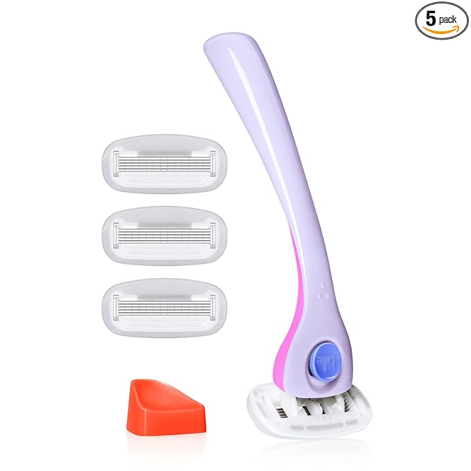 Billie Razors for Women Shave Kit – Women’s Razor + 4 x 5-Blade Razor Refills + Magnetic Holder – DreamPop