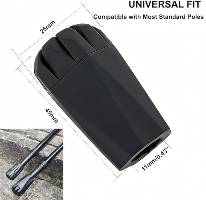 Walking Stick Tips Rubber 4pcs Trekking Pole Tips Replacement- Rubber Feet for Hiking Poles, Walking Sticks, Trekking Poles | Rubber Tip for Walking Sticks Hiking Trekking Poles Boot Tips Rubber Feet