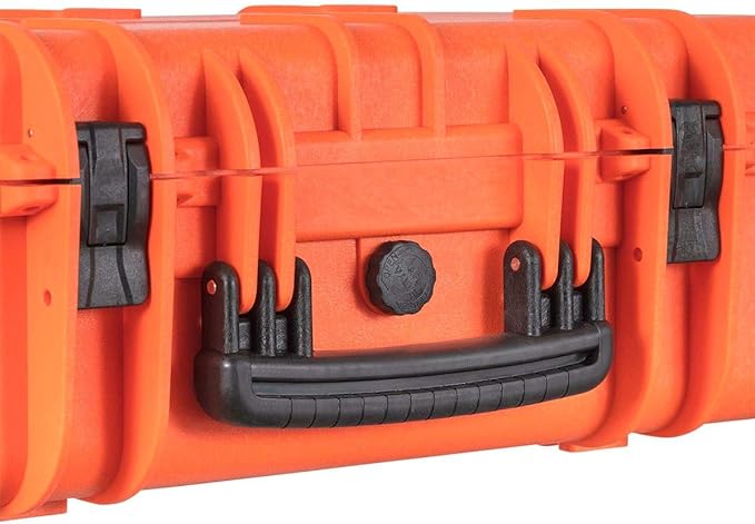 Monoprice Weatherproof Hard Case - 22 x 14 x 8 Inches, With Customizable Foam, Shockproof, IP67, Ultraviolet And Impact Resistant Material, Orange - Pure Outdoor Collection