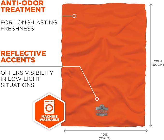 Ergodyne Chill-Its 6487 Cooling Neck Gaiter, Multiple Ways to Wear Headband or Face Mask