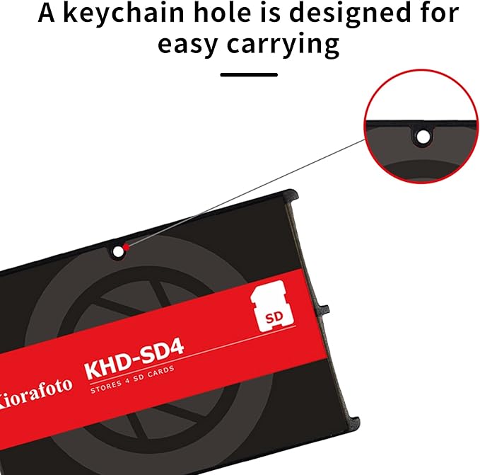 Kiorafoto KHD-SD4 Easy Carry 4 Slots Slim Credit Card Size Lightweight Portable SD Memory Card Case Storage Keeper Holder Protector for 4 SD SDHC SDXC Cards