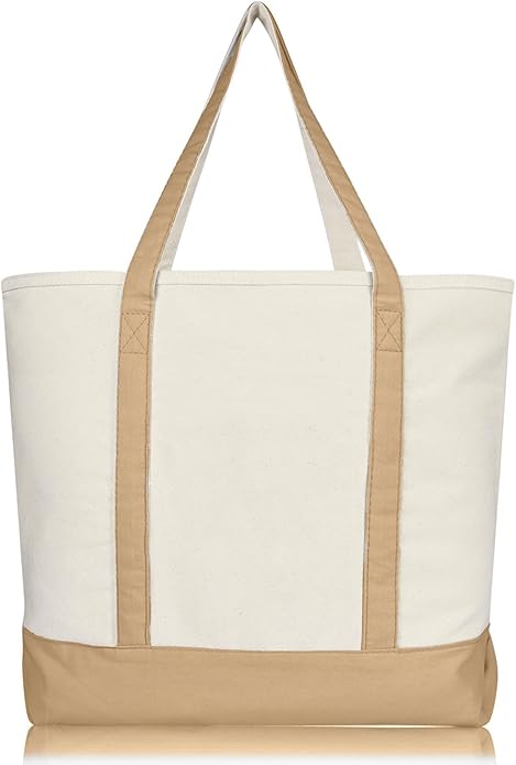 22" Heavy Duty Cotton Canvas Tote Bag (Zippered)