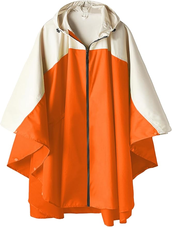 SaphiRose Unisex Rain Poncho Waterproof Raincoat Hooded for Adults Women with Pockets