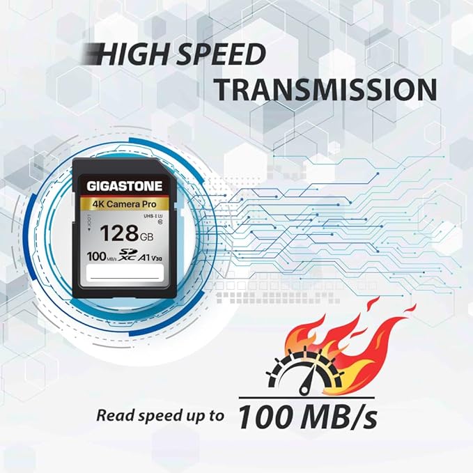 【5-Years Data Recovery】 GIGASTONE 128GB SD Card 2-Pack, 4K Camera Pro, UHS-I A1 V30 SDXC Memory Card 4K UHD Video Compatible with Digital Camera, with 2 Mini Cases