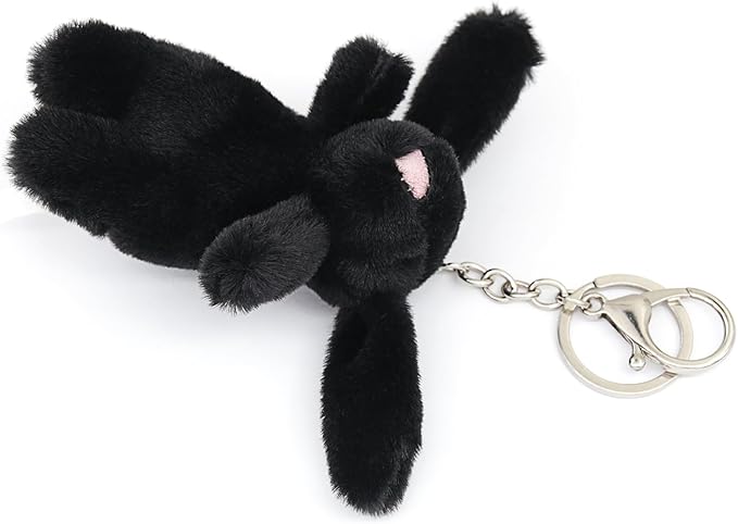 Miokkley Cute Bunny Plush Keychain for Backpack, 3.5" Inch Mini Rabbit Keychain Purse Charm Pendant Gift for Women