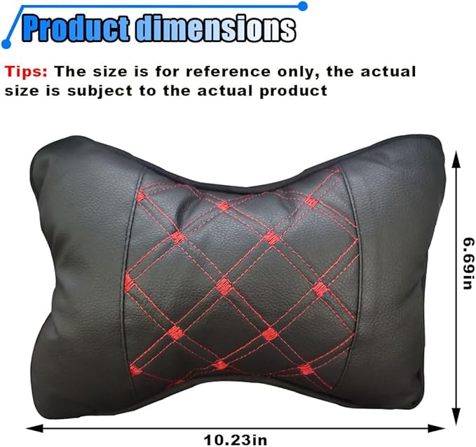 BDZMC 1PCS Car Neck Pillow, Breathable Car Head Neck Rest Cushion, Soft Pillow for Relieving Stiffness, Comfort Car Seat Neck Support Pillow (Black/Red)