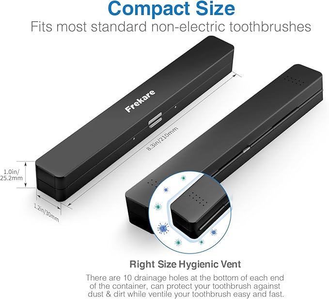Frekare 4 Pack Toothbrush Case Aluminum, Travel Toothbrush Holder Kit Portable, Manual Toothbrush Travel Case for Bathroom, Camping, Business Trip, School Toothbrush Organizer